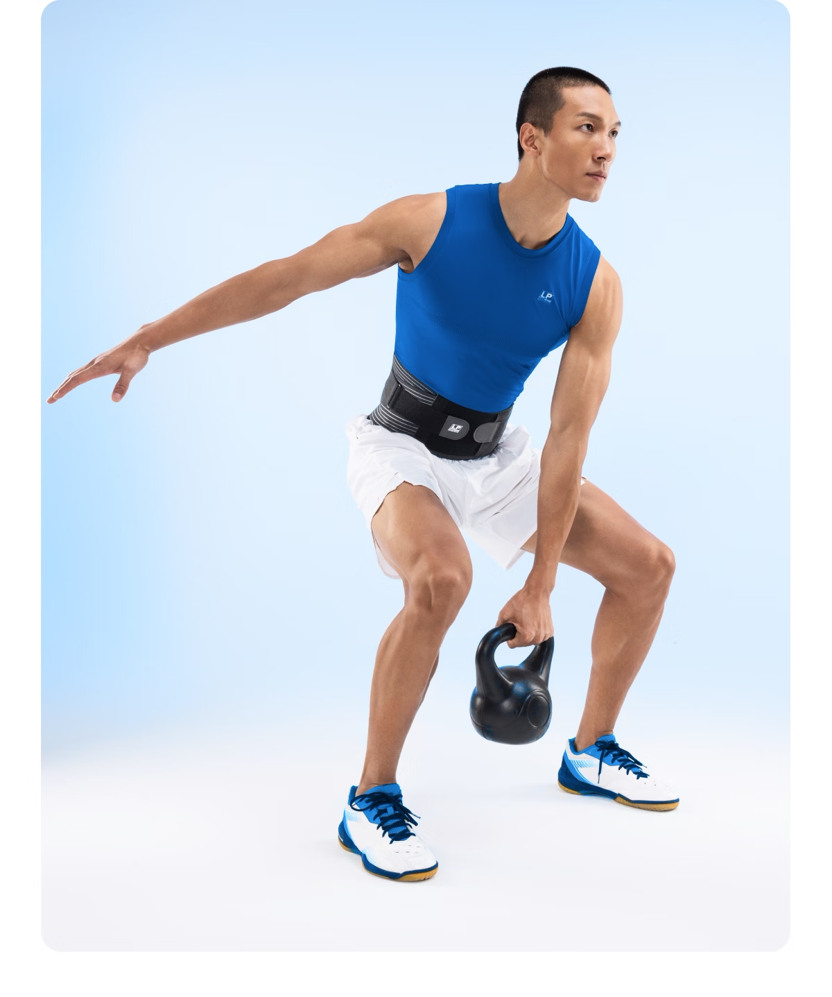 LP 1517CK Men's Waist Support Belt Fitness Training Professional Basketball Waist Trainer Running Squat Abdominal Belt Black L/XL 33