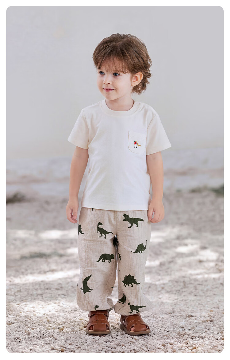 Babylove Boys' Summer Mosquito-Repellent Cotton Gauze Breathable Casual Thin Versatile Pants 4