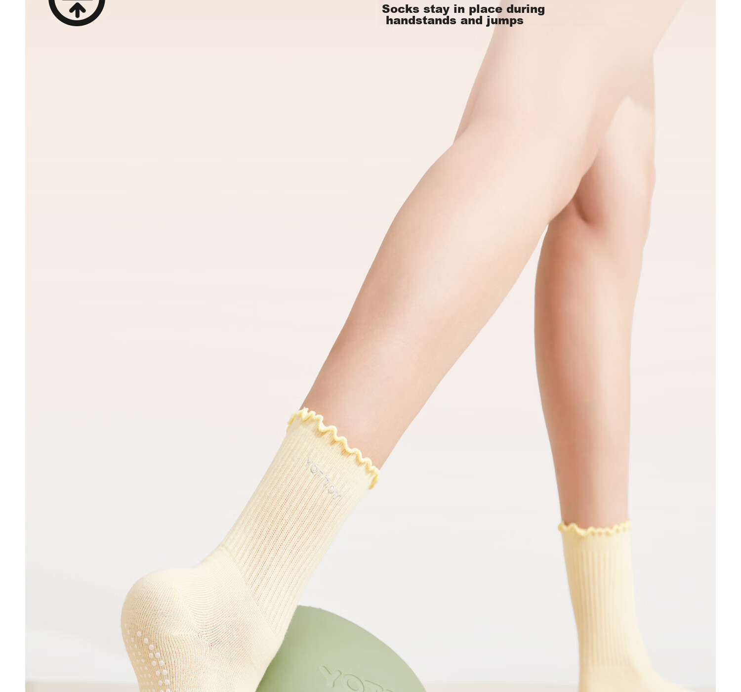 Yottoy Non-Slip Yoga Socks Professional Women's Pilates Knee-High Training Socks Sports Anti-Slip Long Socks Light Cloud Gray 8