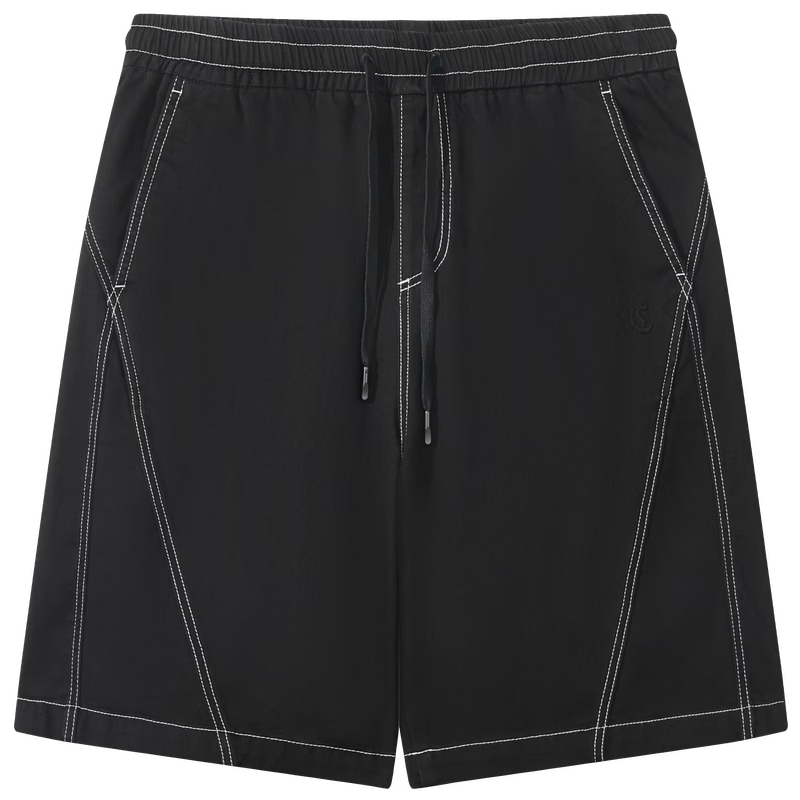 CABBEEN Color-Block Stitching Design Men's Casual Skin-Friendly Comfortable Summer 2026 Cool Denim Casual Shorts