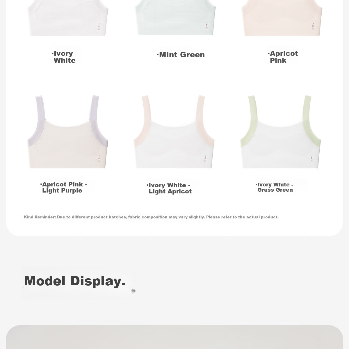 COCO SMART Children's Underwear 6-12 Years Old Elementary School Girls Thin Breathable Seamless Girls' Vest Stage One Development Bra 22