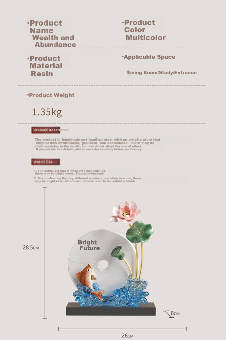 Heshengtang Amber Fish Figurine Luxury High-End Office and Living Room Decoration Opening Gift 4