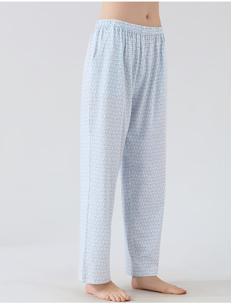 CHERISH LIFE Women's Sleep Pants A-Class Breathable Cotton Printed Casual Simple Home Long Pants 11
