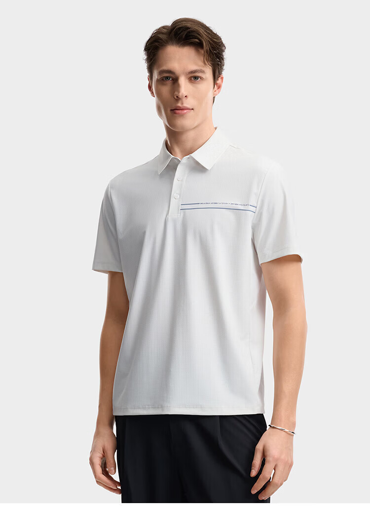 FILA Official Men's Knitted Short Sleeve Polo Shirt 2026 Summer Sun Protection Cooling Comfortable Top 45