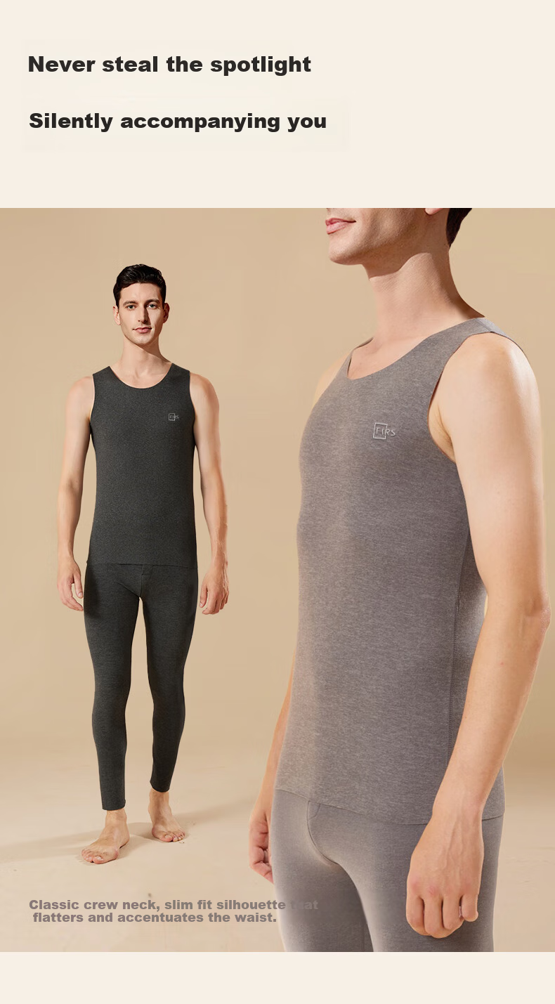 Shanshan Men's Thermal Vest [Cashmere Silk Derong Heating] 26th Anniversary New 10A Antibacterial Seamless Autumn Winter Top 13