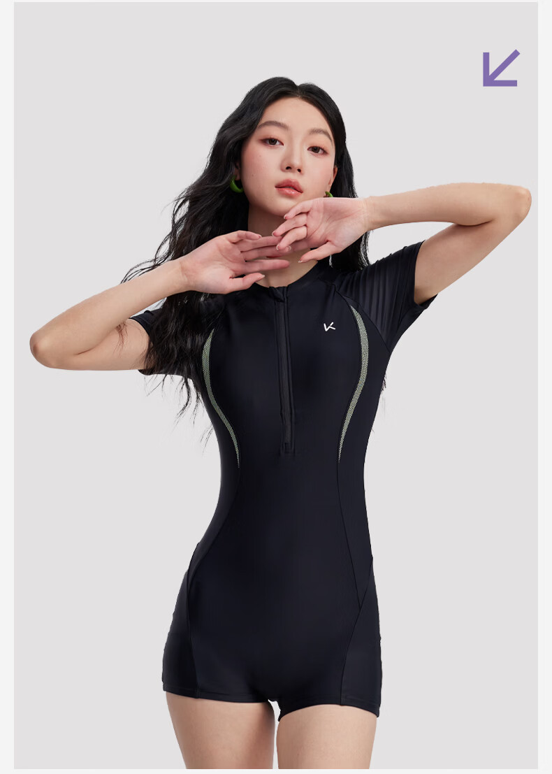 Keep Women's One-Piece Swimsuit, Slimming, Professional Adult Swimwear, Concealing, Hot Spring Resort Style, New 2026 Model, Black, Size L 16