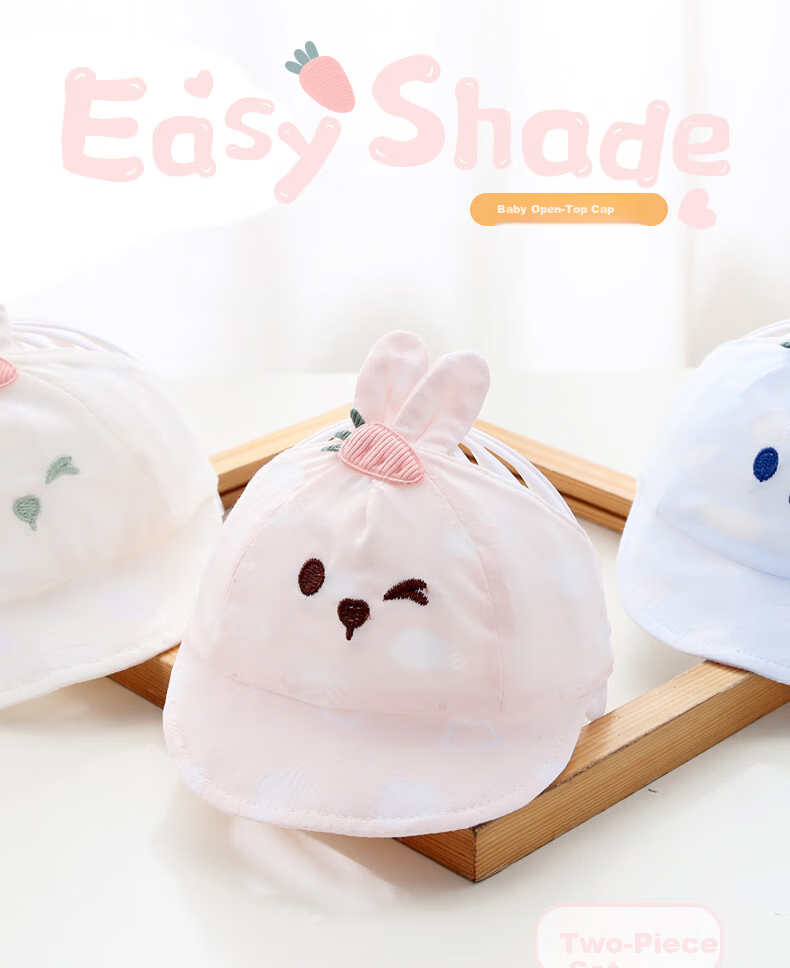 Benaxi Baby Summer Thin Hat Breathable Infant Boys Girls Soft Cotton Cap Newborn Fontanelle Protection Hat Open Top 1