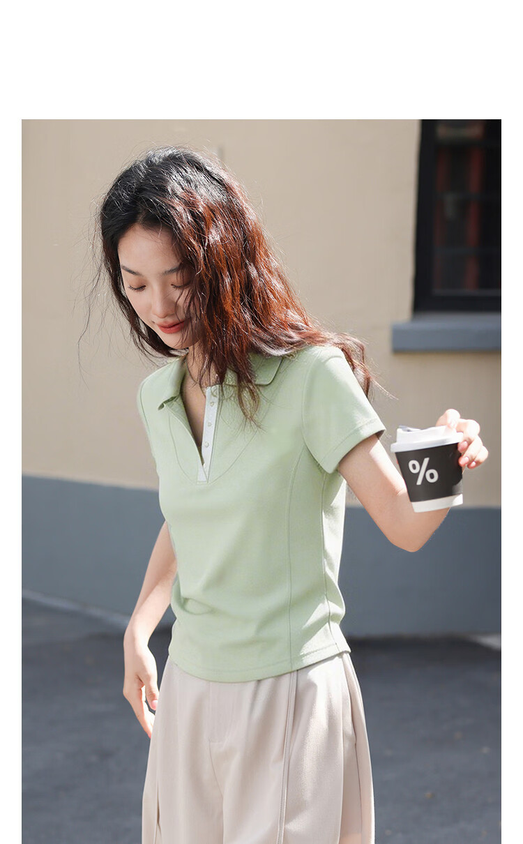 Demana [Cooling Black Technology] Summer UPF50+ Nylon Sun Protection Slim Fit Polo T-Shirt for Women Premium Feel 14