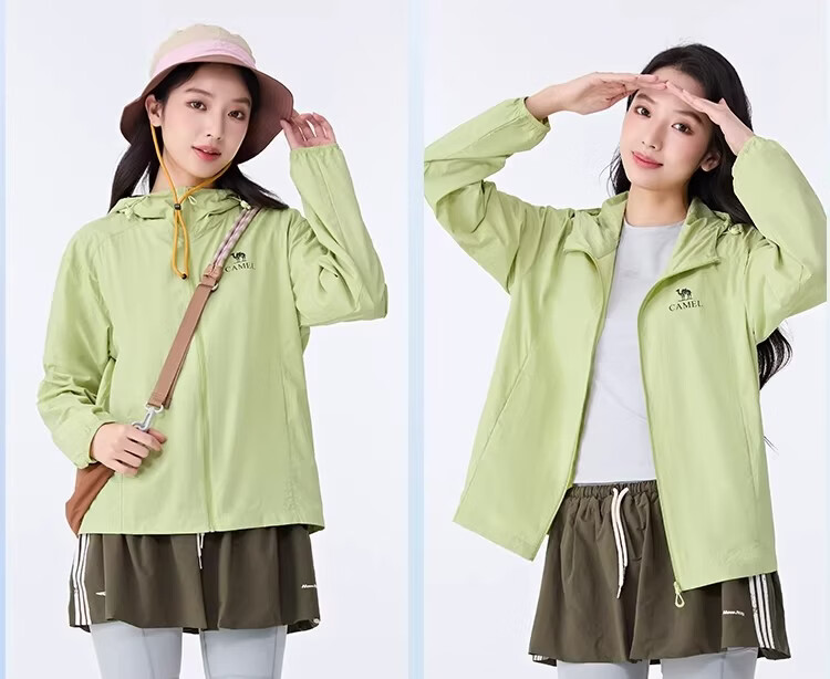 CAMEL Original Yarn Dry and Wet State Sun Protection Jacket for Women Slim Fit 2026 Spring Summer New Cool Breathable Water-Repellent Jacket for Men 0007 17