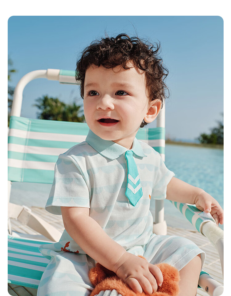Balabala [balaOne] Baby Romper Infant Jumpsuit 2026 Polo Collar Gentleman Style Fashionable 6