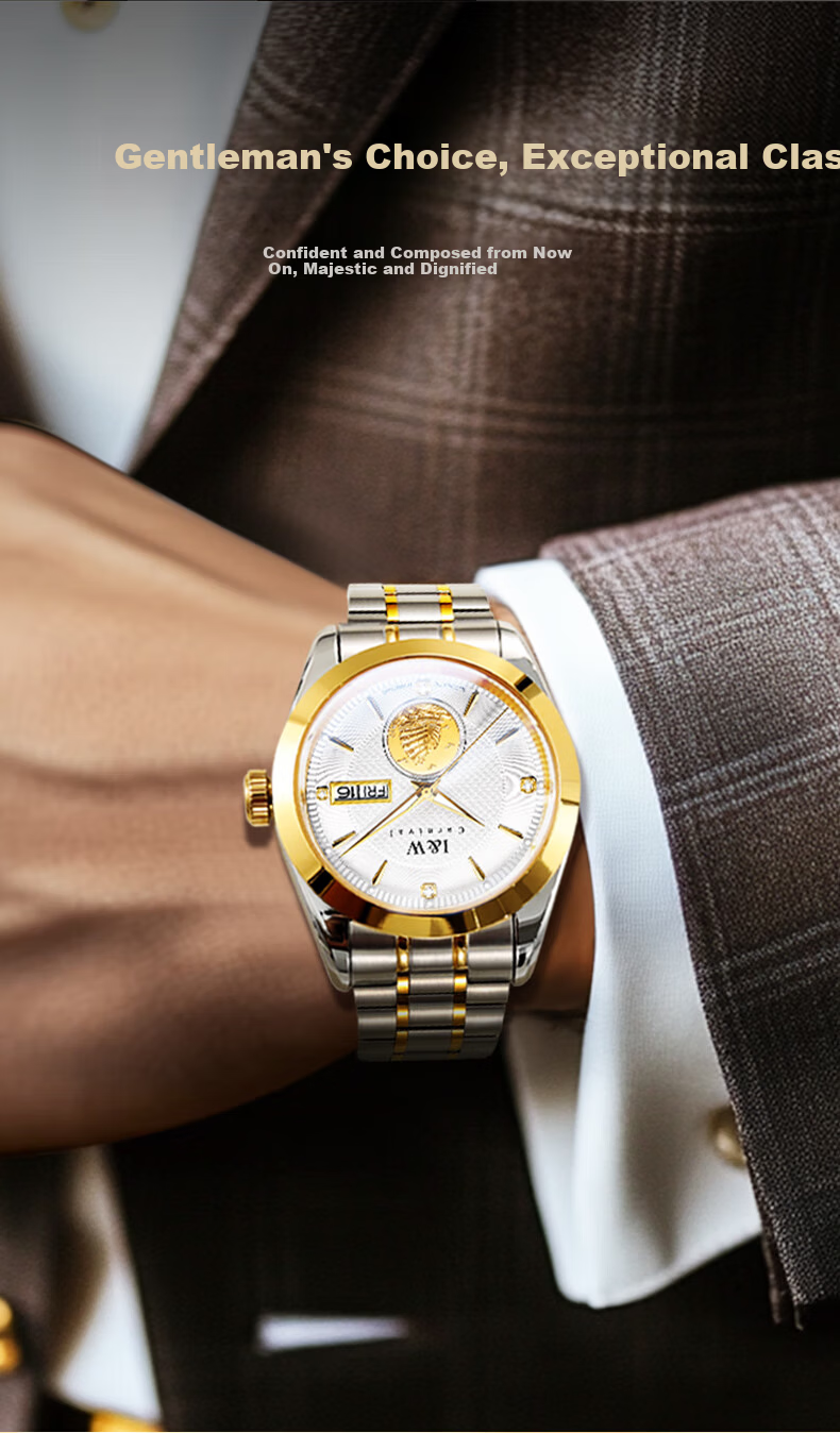 Aiworchi Men's Pure Gold 999 Automatic Mechanical Watch Swiss Top 10 Brand Luxury New Year Gift 13