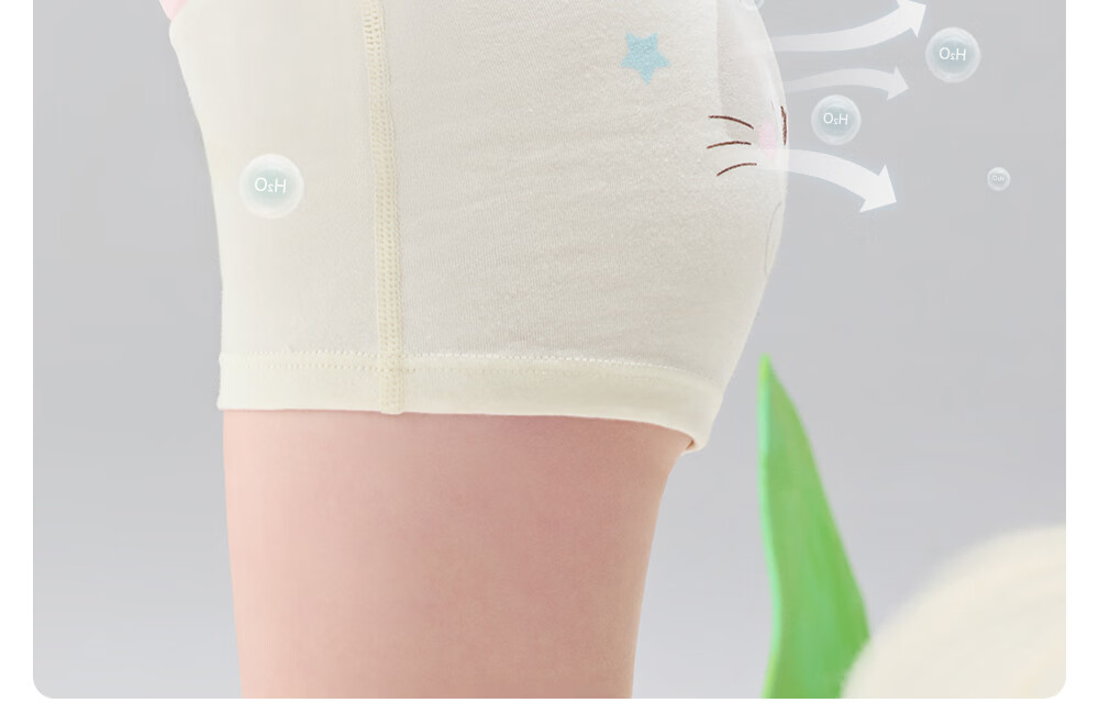 Betis Children's Underwear 3-4 Years Old Girls Summer Mulberry Silk Antibacterial Comfortable Breathable Boxer Shorts 11