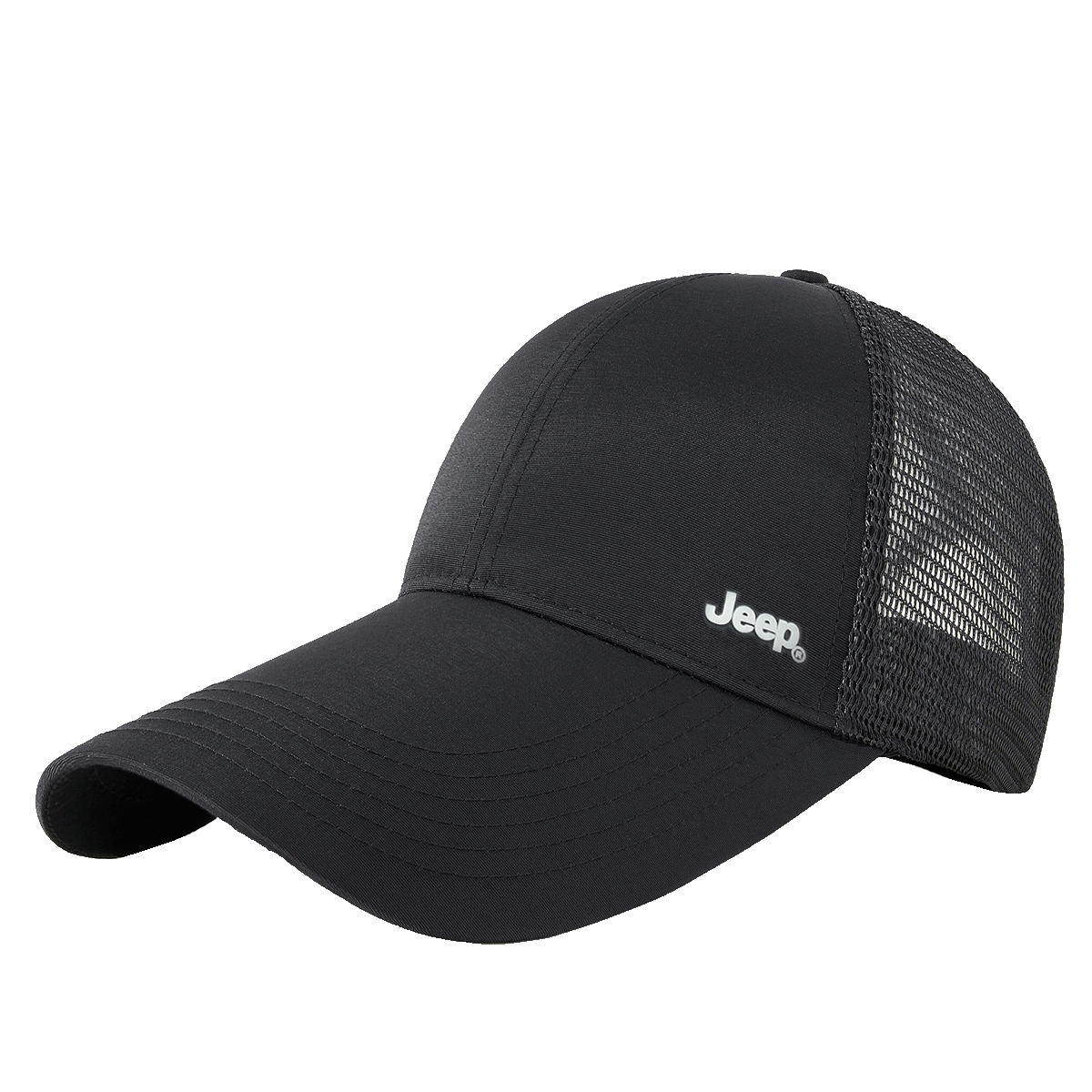 JEEP Men's Summer Quick-Dry Extended Brim Baseball Cap Women's Water-Repellent Duckbill Breathable Mesh Sunshade Hat