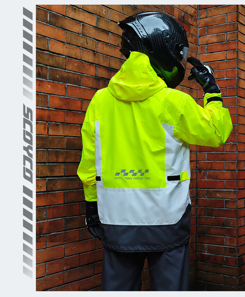 SCOYCO RC11 Motorcycle Raincoat, Heavy-Duty Waterproof Two-Piece Rain Jacket Set, Windproof And Rainproof, Suitable for Commuting, Motorcycling, All Seasons 23