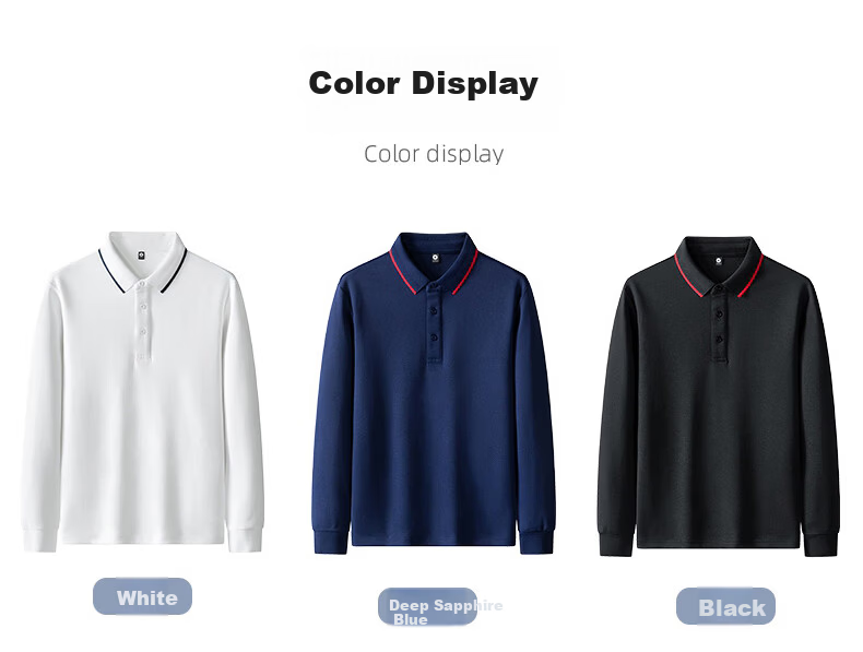 MULINSEN Men's Long Sleeve Polo Shirt Spring Autumn Casual Business Simple Black M 3