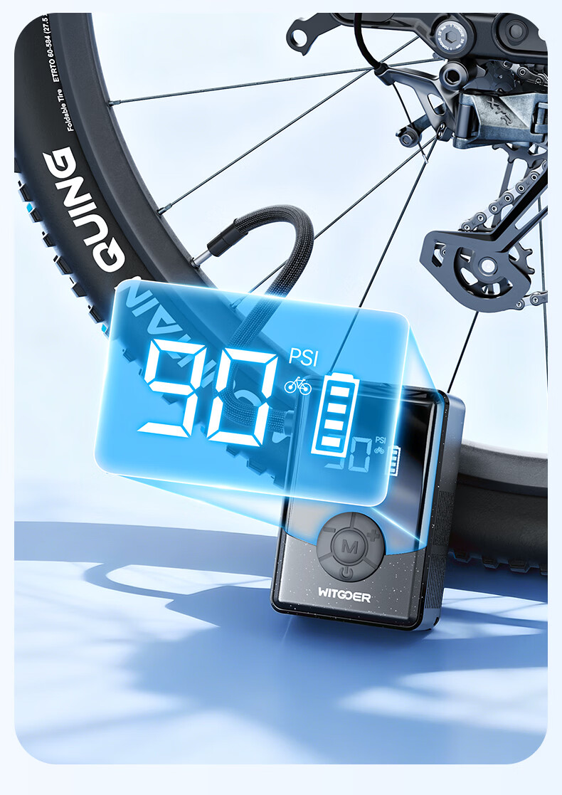 Zhiguozhe Bicycle Air Pump Portable High-Pressure Road Bike Inflator Electric Vehicle Wireless Pump 18