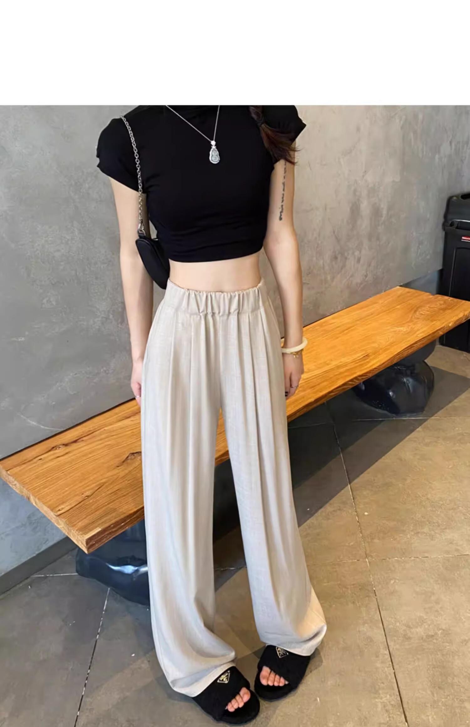 Langsha TR Bamboo Fiber Summer Wide-Leg Pants for Women Thin Draped Loose Casual New Chinese Style Ice Silk Trousers 21
