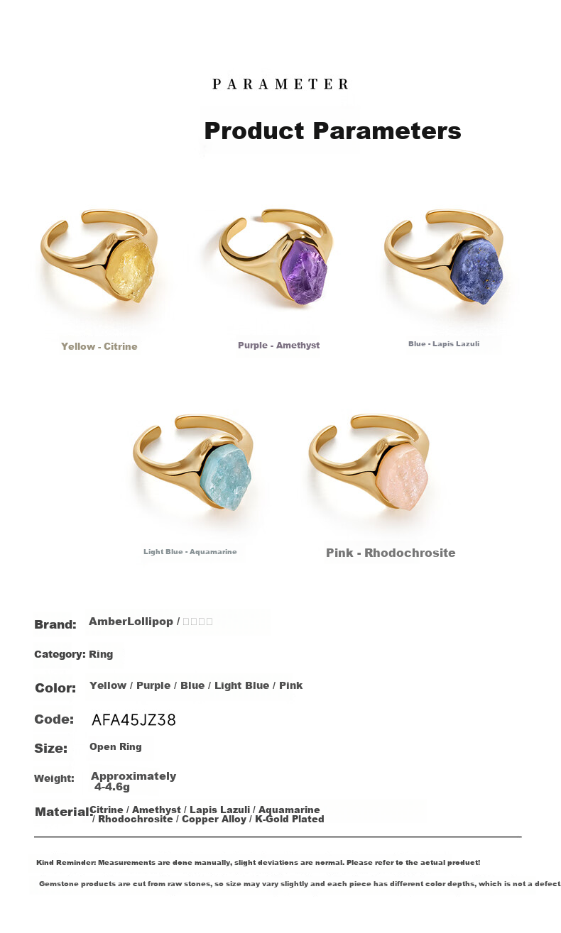 Amber Lollipop Wang Yuwen Crystal Adjustable Open Ring for Women Finger Ring 520 Valentine's Day Birthday Gift for Girlfriend Wife 14