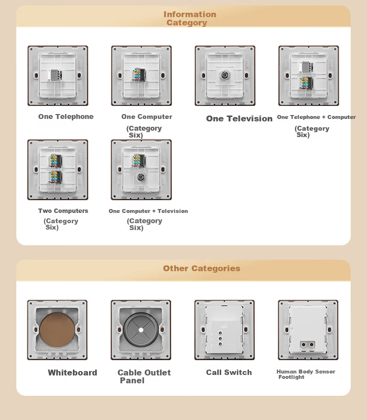 BULL Vintage Switch Socket Acrylic Ultra-thin Panel Five-hole 10A+16A G70Z227 Walnut Color 23