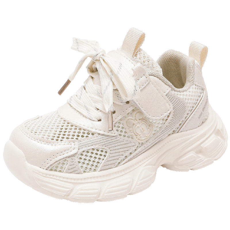 BOBDOG House Girls' Summer Mesh Breathable Dad Sneakers Casual Children's Sports Shoes 603562013 Beige Size 33