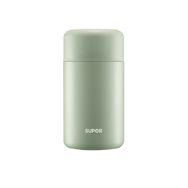 SUPOR Extra-Large Insulated Large-Capacity Thermal Mug for Office Workers And Students, Stainless Steel Lunch Box Container, Gray And Bean Green, 1000ml