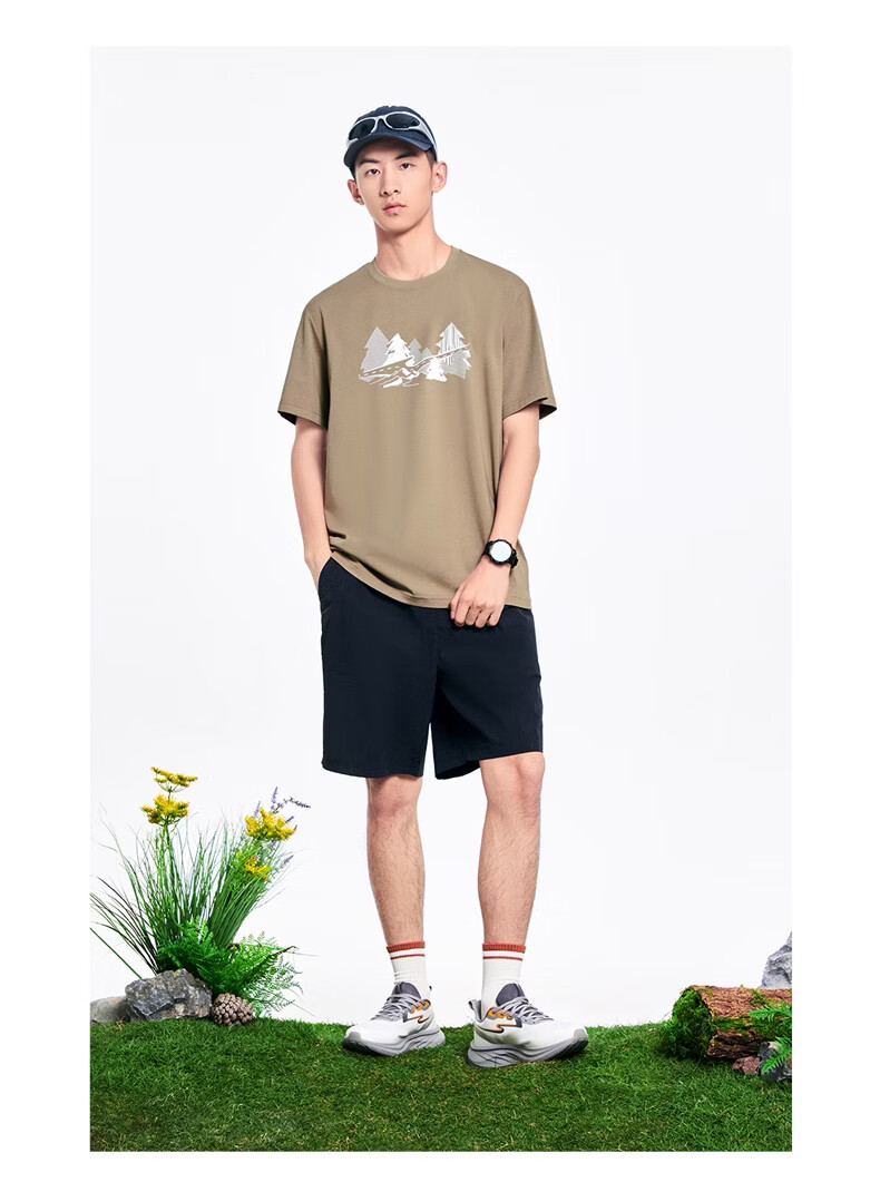 Erke Men's Crew Neck Short Sleeve Knit Shirt Summer Outdoor Casual Sports T-Shirt Fashion Basic Versatile Top 11
