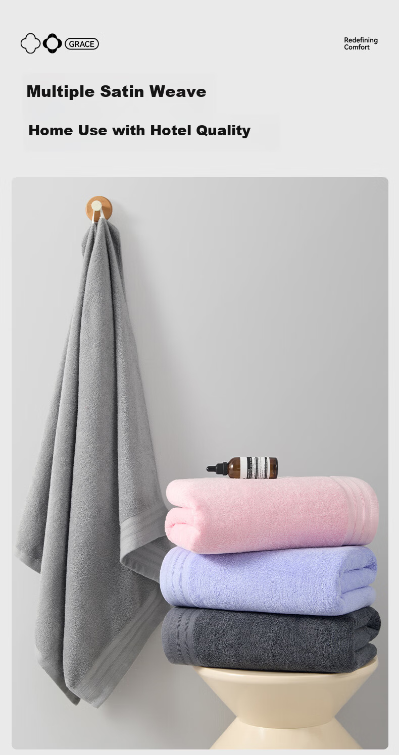Grace 10A Antibacterial Pure Cotton Towel Bath Towel Face Towel Men's Soft Quick-Dry Unisex Face Wash Towel 5