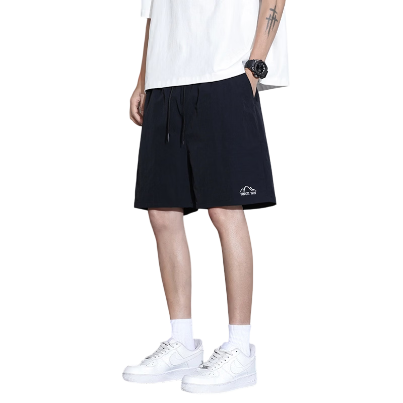 GLM Men's Summer Thin Ice Silk Casual Shorts Loose Sports Beach Mid-Length Pants