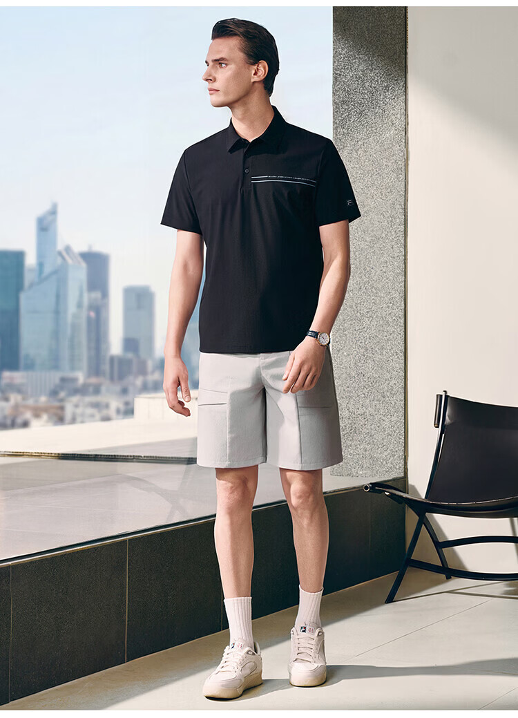 FILA Official Men's Knitted Short Sleeve Polo Shirt 2026 Summer Sun Protection Cooling Comfortable Top 25