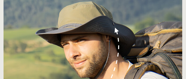 TOPEX Large Brim Bucket Hat for Men Water-Repellent Summer Outdoor Fishing Hat Breathable UV Protection Hiking Mountaineering Cap 11