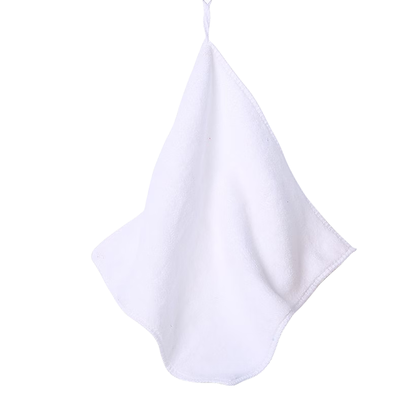 Chen Zhishangpin Household Cleaning Cloth Towel Dishwashing Drying Absorbent Square Towel with Hanging Rope Car Wiping White Fiber Towel