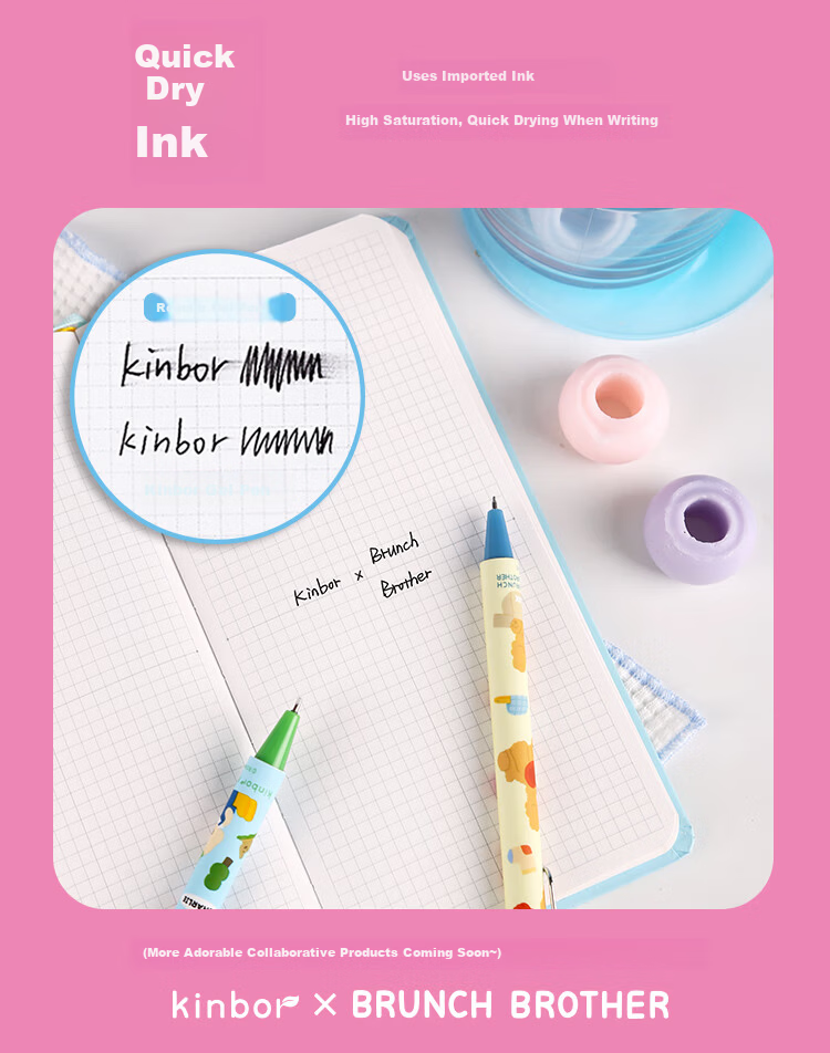 Kinbor Xbrunch Brother Blind Box Click Gel Pen High-Value Quick-Dry ST Signature Pen Brush Pen Acrylic Clip Exam Writing Pen - BB Sweet Party 11