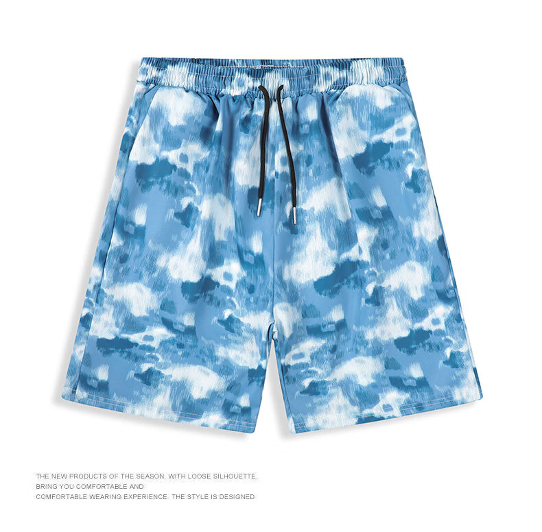 NASA GISS Men's Summer Loose Quick-Dry Beach Shorts Swim Trunks Water-Resistant Surfing Swimming Shorts Blue 2XL 10