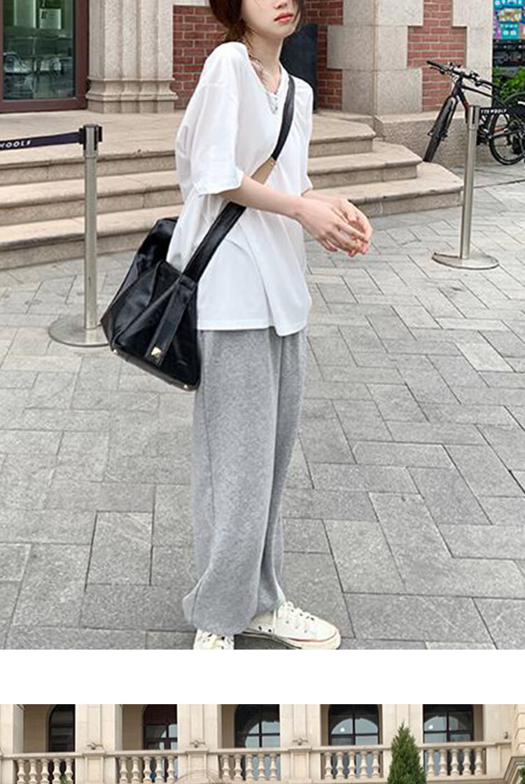 Langsha Lazy Style Short Sleeve T-Shirt for Women Spring Summer Slim Fit Casual Base Layer New Style 7