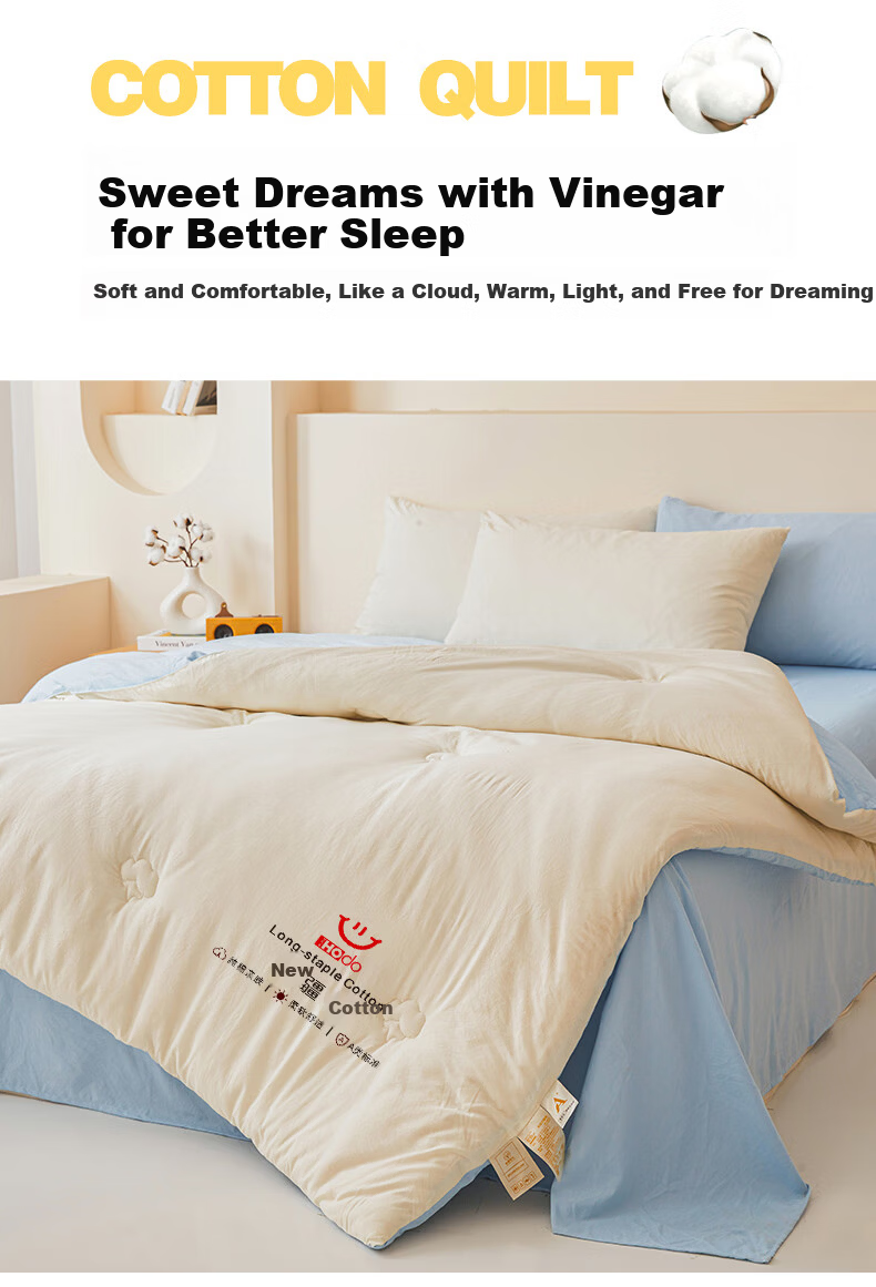 Hongdou Class A Xinjiang Cotton Quilt Summer Cooling Quilt Core Air Conditioning Quilt Spring and Autumn Quilt Student Four Seasons Quilt 200*230cm 4 Jin 2