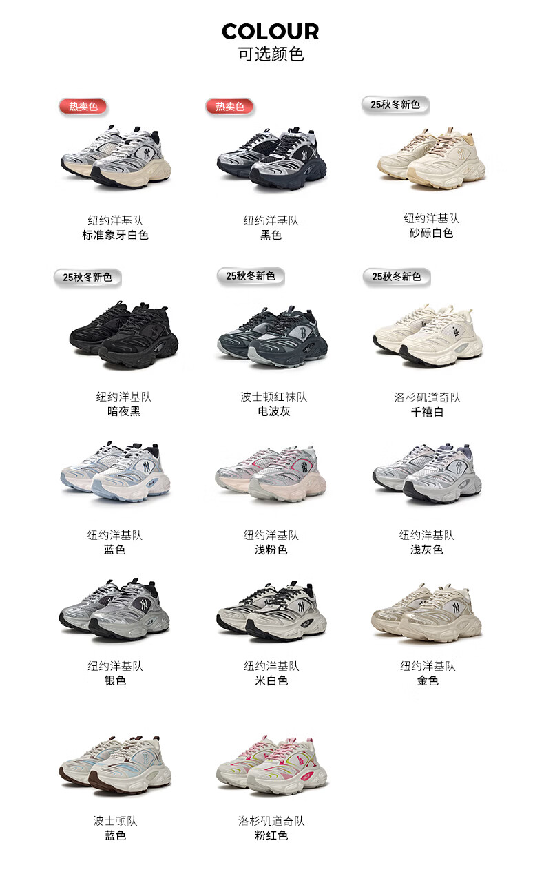 MLB Unisex Wang Sulong Cyber Dad Shoes 26 Spring New 3ASHWC46N-50SIS-245 4