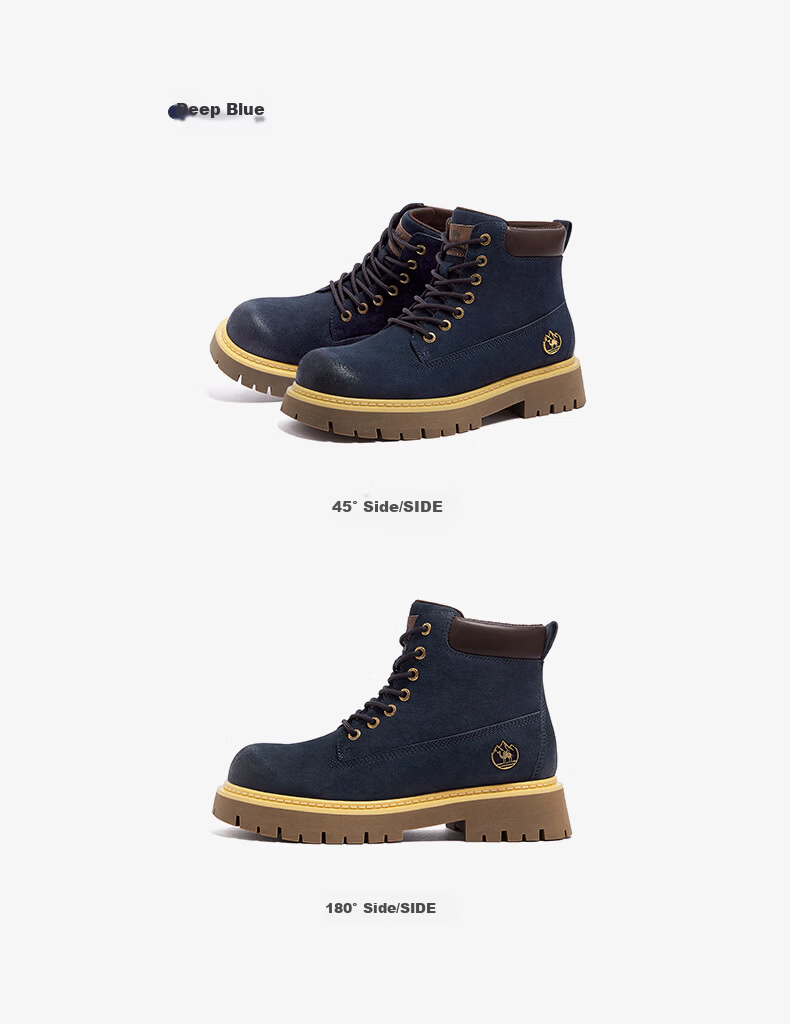 CAMEL [Shanyue] Women's Work Boots Trendy Thick-Soled Martin Boots L25W076018R Earth Yellow (Suede Lining) Size 37 52