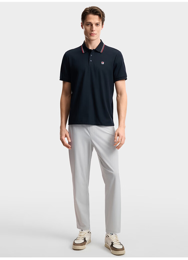 FILA Official Men's Knitted Short Sleeve Polo Shirt 2026 Summer Casual Comfortable Cooling Top 23