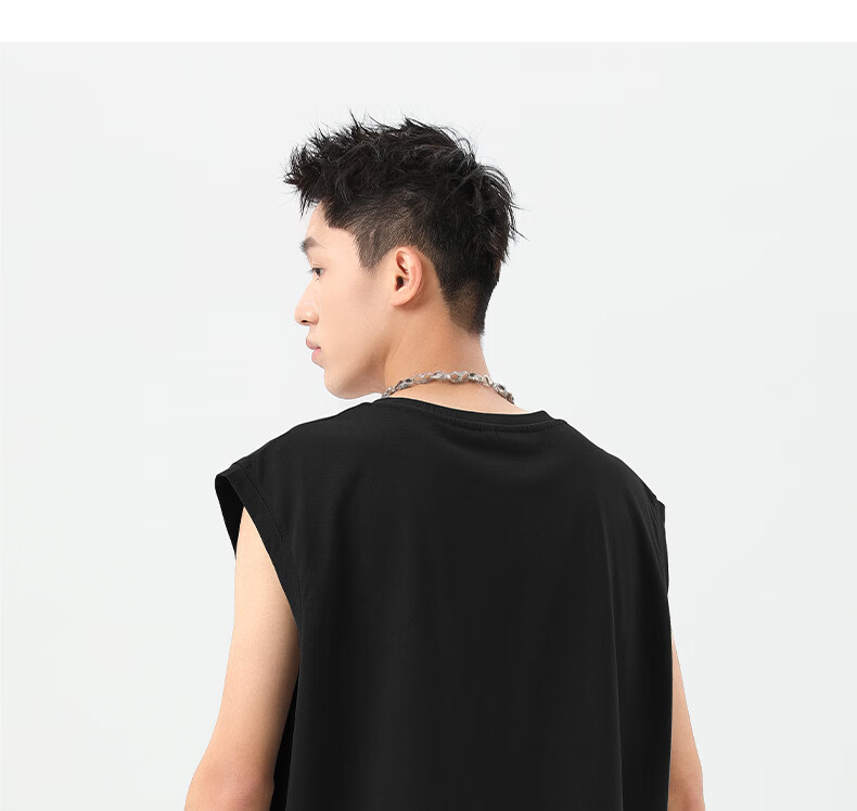 JEEP SPIRIT Men's Summer Cotton Loose Breathable Casual Sleeveless T-Shirt White 3XL 24