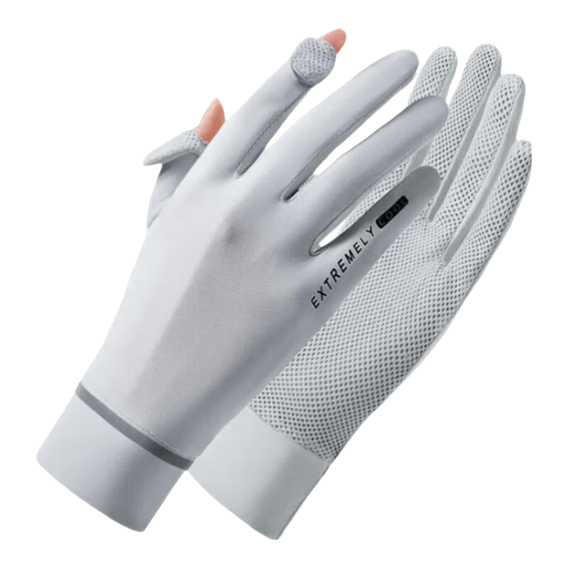 Chegui Mu Sunscreen Gloves Unisex Summer Ice Silk Thin Cycling Gloves UV Protection Flip Fingerless Breathable Cooling Gloves