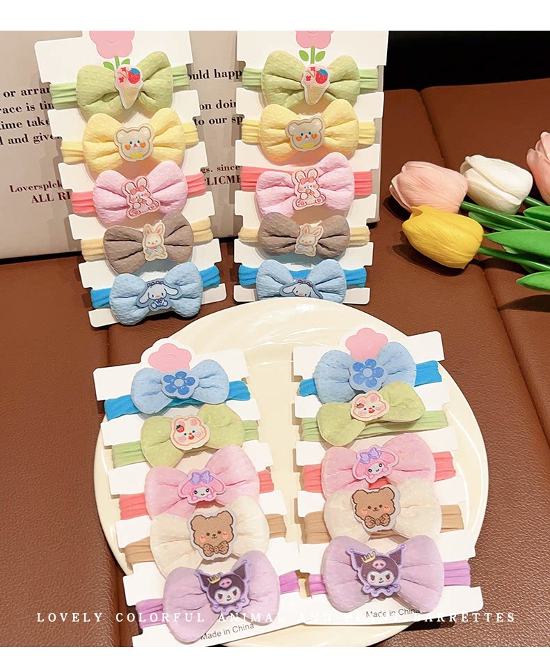 NIANFIN Spring Summer New Year High Elastic Cherry Hair Tie Korean Style Hair Accessory Hair Rope Elastic Band for Women and Children 6