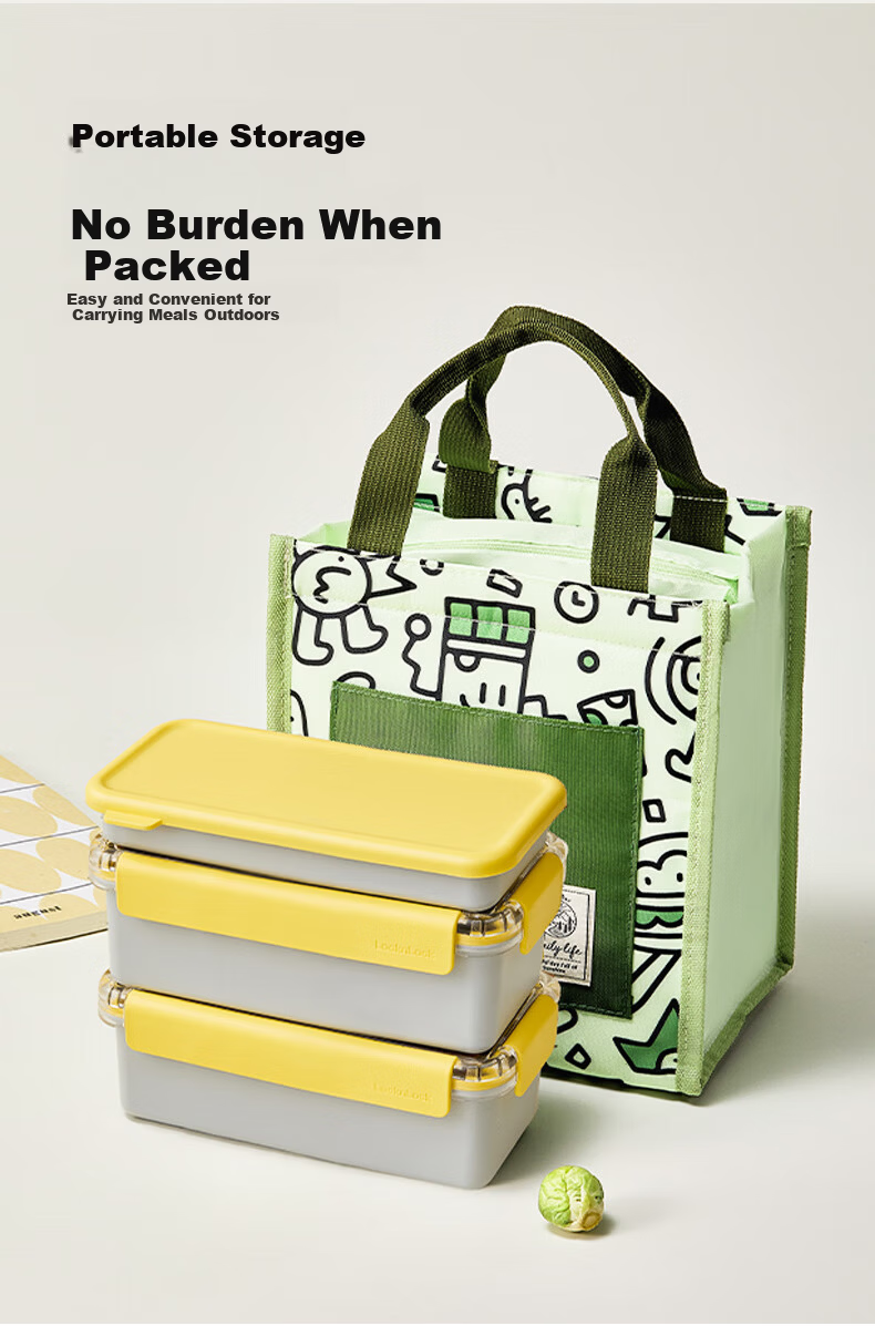 LOCK&LOCK Microwaveable Lunch Box Portable Plastic Bento Box for Office Workers and Students Single Meal Container 8