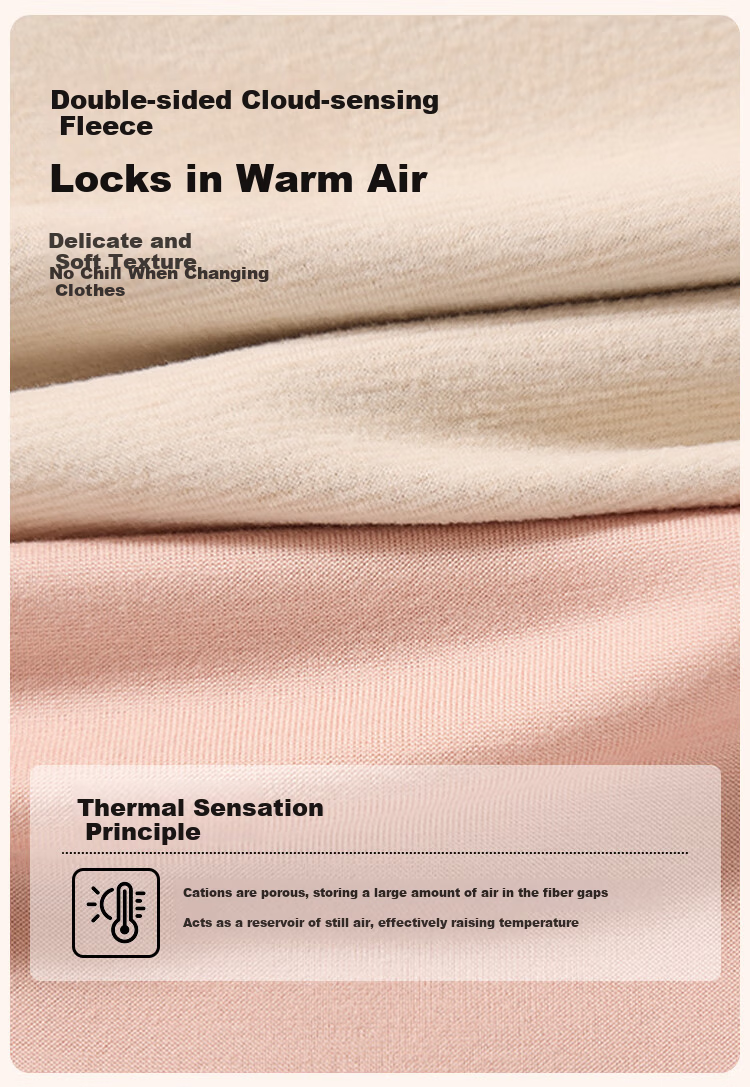 MiiOW [Cashmere Silk] Thermal Underwear Women's Plus Size Autumn Top and Bottom Set Heat Retaining Cold Resistant Base Layer 5XL 1