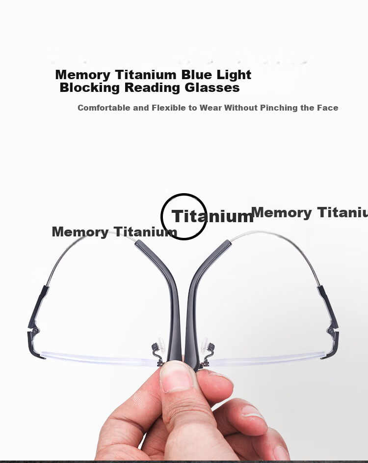 Mr. Pu Photochromic Blue Light Blocking Reading Glasses Unisex Memory Titanium Multifocal +3.5 Diopters (Ages 70+) 4