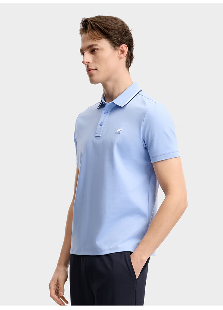 FILA Elite Men's Knitted Short Sleeve Polo Shirt 2026 Summer Simple Basic Casual Top 37