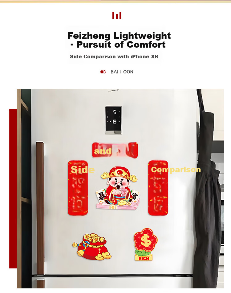 Yishiqing 2026 New Year Magnetic Refrigerator Magnet Creative Festive Atmosphere Scene Decoration Moving Home Ornament 6