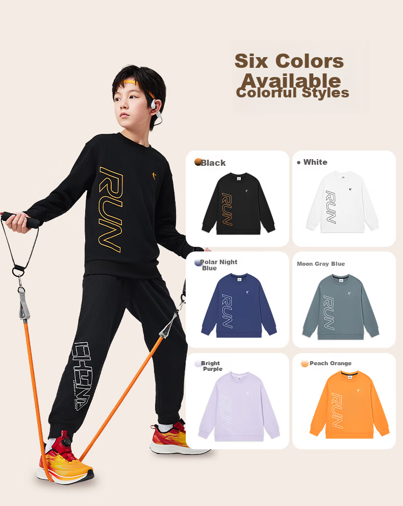 QIAODAN Boys' Hoodie Full Size Long Sleeve T-Shirt Spring Autumn Knitwear Kids Clothing Polar Night Blue 150 5