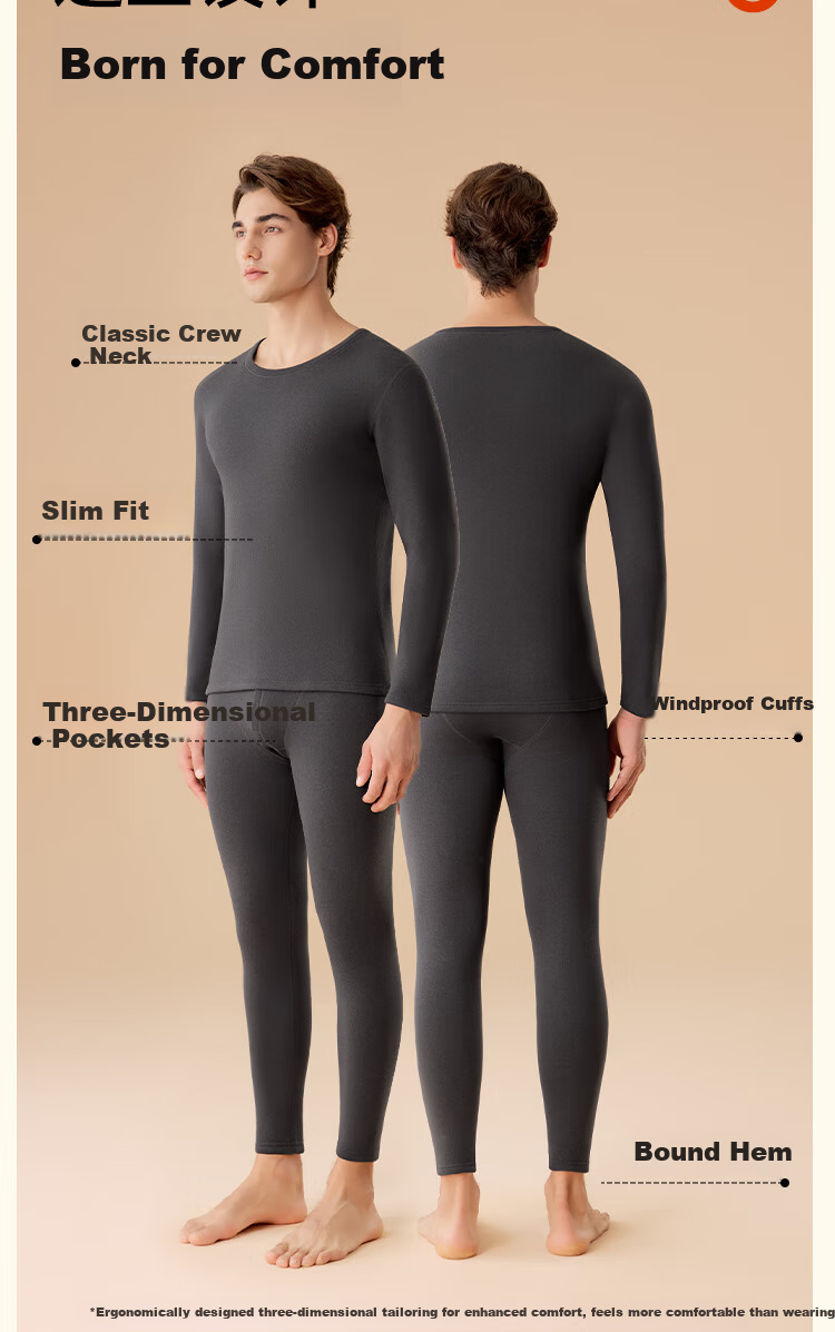 MiiOW Women's Thermal Underwear Set Autumn Long Johns Fleece Lined Thickened Warm Pants Thermal Clothing 8