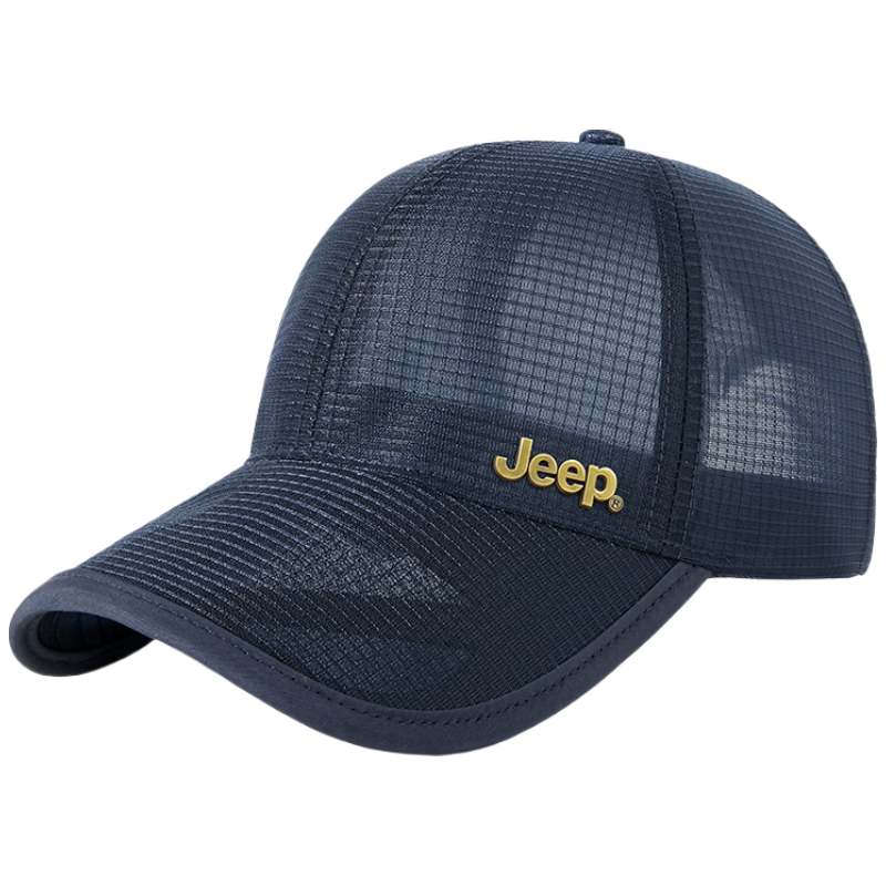 JEEP Breathable Mesh Cap Spring Summer Sun Protection Outdoor Sports Baseball Cap Lightweight for Men and Women Large Head Size