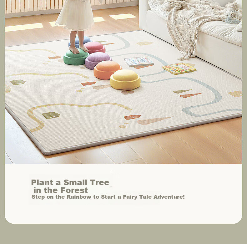 BG-BABYGO Baby Thickened Crawling Mat Infant Children's Home Living Room Floor Mat XPE Play Crawling Mat 180*150*2cm 22